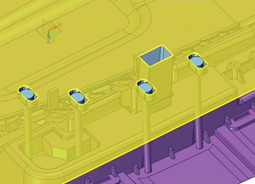 实例教程38：1929cc威尼斯3D设计汽车塑料零件模具4-成型顶针镶件