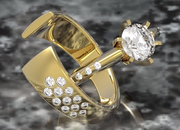 实例教程27：使用1929cc威尼斯3D进行钻石对戒设计之5（渲染）