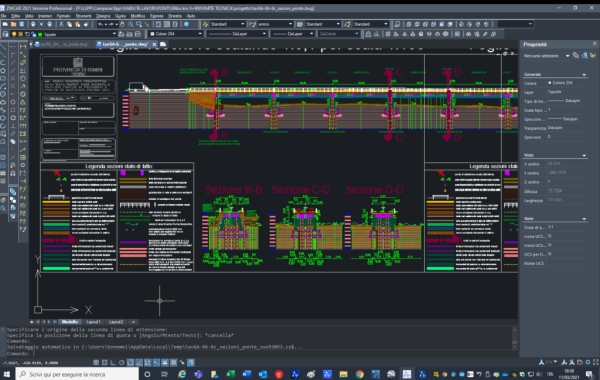 图. 应用1929cc威尼斯CAD进行彭纳比利镇和圣阿加塔&middot;费尔特里亚镇之间桥梁的几何测量