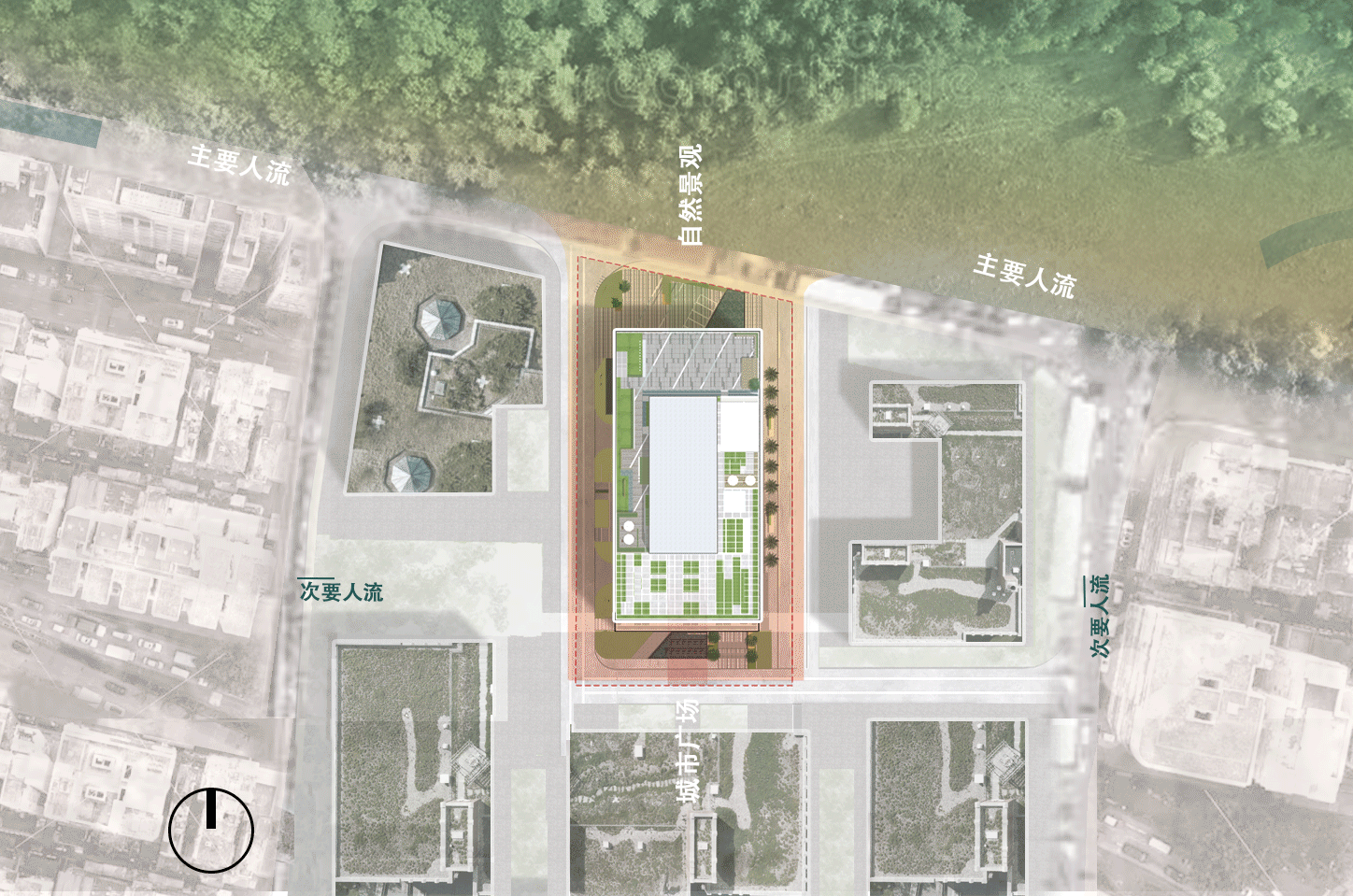 周边环境分析、场地流线